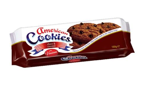 Cookies Americain au Chocolat & Coco 160g x15  - VINCINNI