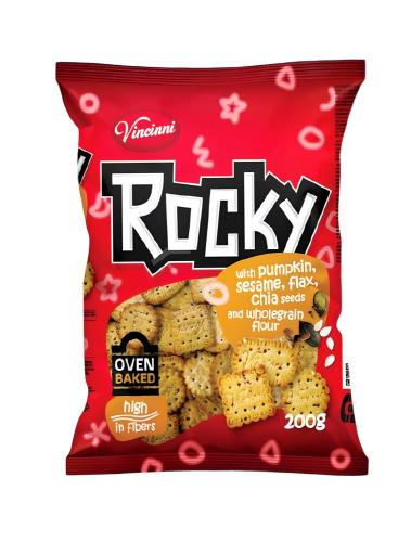 Cracker salé Rocky 4 Graines 200g x12  -VINCINNI