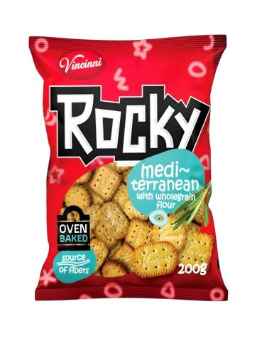 Cracker salé Rocky Méditerranéen 200g x12  -VINCINNI